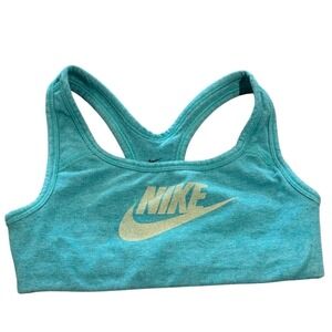 Kids Nike Dri Fit Teal Turquoise Youth Small‎ Athletic Sports Bra Tank Top